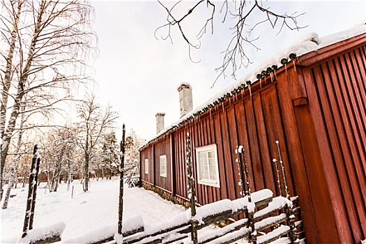 传统,农舍,瑞典