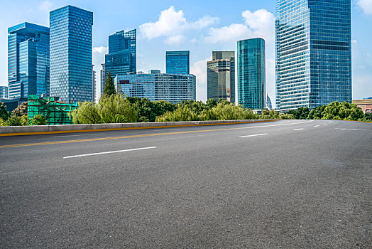 道路交通和杭州钱江新城建筑景观