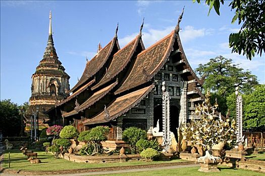 寺院,契迪,庙宇,场所,清迈,泰国,亚洲