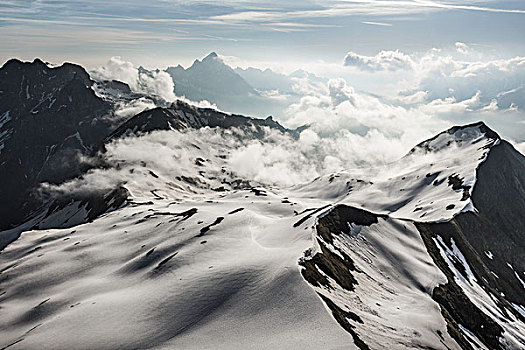雪,云,巴伐利亚阿尔卑斯山,奥伯斯多夫,巴伐利亚,德国