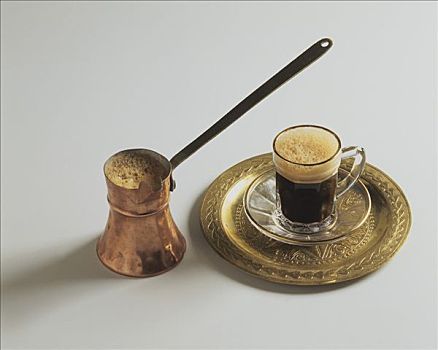 土耳其,摩卡咖啡,小,容器,杯子