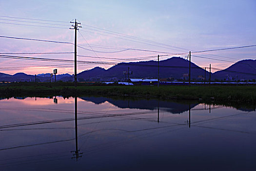 风景,杆,水