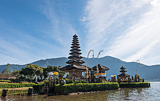 佛教,水,庙宇,普拉布拉坦寺,布拉坦湖,巴厘岛,印度尼西亚,亚洲