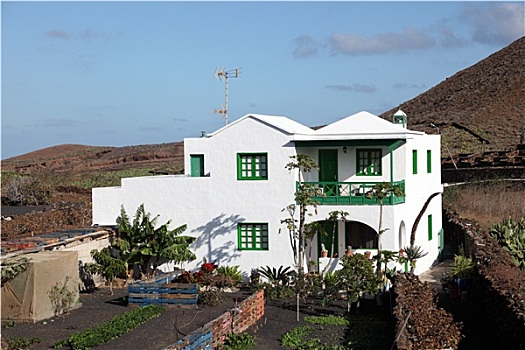 传统,房子,加纳利群岛,兰索罗特岛,西班牙
