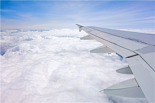 飞机,飞行,窗户,风景,上方,云