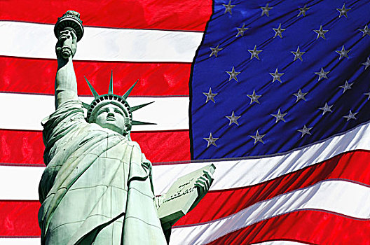 自由女神像,旗帜,美国