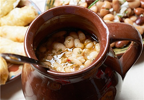 保加利亚,豆,炖,陶器