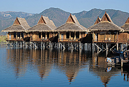 缅甸,茵莱湖,房子