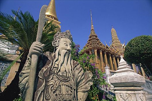 泰国,曼谷,寺院,大皇宫,雕塑