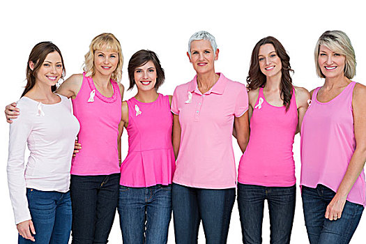 高兴,女人,穿,粉色,乳腺癌,意识