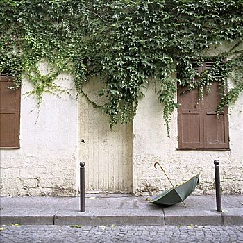 伞,人行道,蒙马特尔,巴黎,法国
