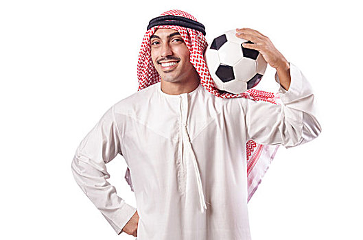 阿拉伯人,足球,白色背景