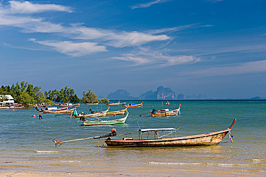 船,停泊,捕鱼,乡村,岛屿,泰国,东南亚