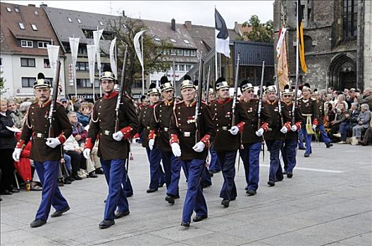 历史,民兵,乌尔姆,节日,2008年,巴登符腾堡,德国,欧洲