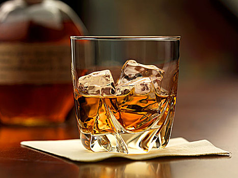 大玻璃杯,肯塔基,笔直,威士忌