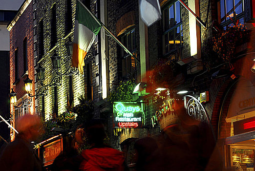 爱尔兰,都柏林,圣殿酒吧,忙碌,夜生活,寺庙,酒吧,区域