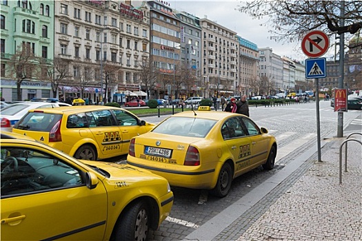 黄色,出租车,布拉格