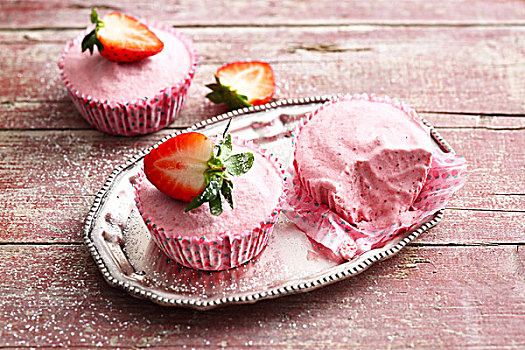 小,草莓,冰淇淋蛋糕,蛋糕