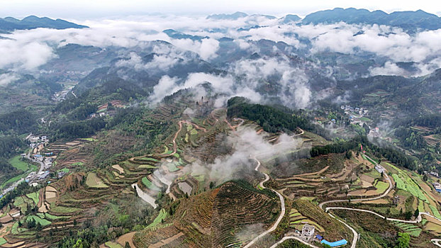 重庆酉阳,青山雾漫别样美