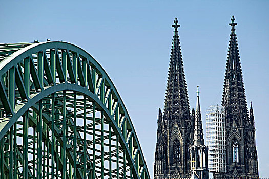 科隆,大教堂,霍亨索伦,桥,北莱茵威斯特伐利亚,德国,欧洲