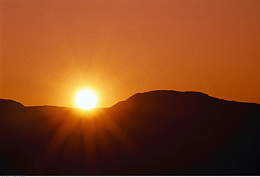 日出,上方,风景,南非