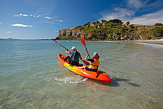 皮筏艇,海滩,靠近,历史,毛利人,场所,北方,南岛,新西兰