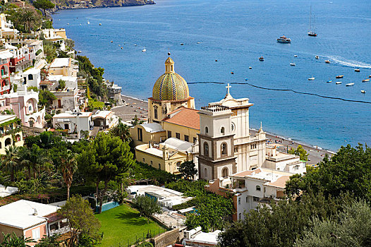大教堂,圣母升天教堂,波西塔诺,阿马尔菲海岸,意大利,欧洲