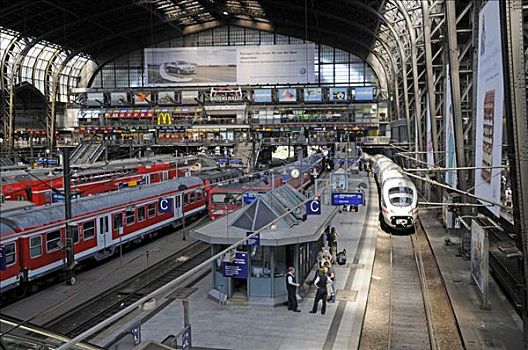 火车站,汉堡市,德国,欧洲