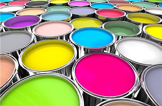 彩色,油漆桶,背景