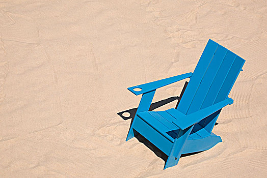蓝色,宽木躺椅,站立,海滩,老,港口,蒙特利尔,魁北克省,加拿大,北美