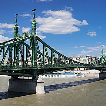 自由,桥,上方,多瑙河,布达佩斯,匈牙利