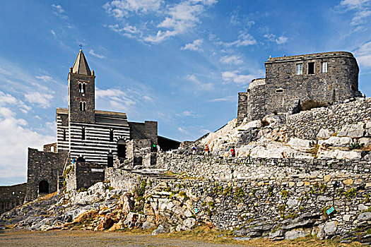 教堂,建造,哥特风格,维涅尔港,拉斯佩齐亚省,意大利