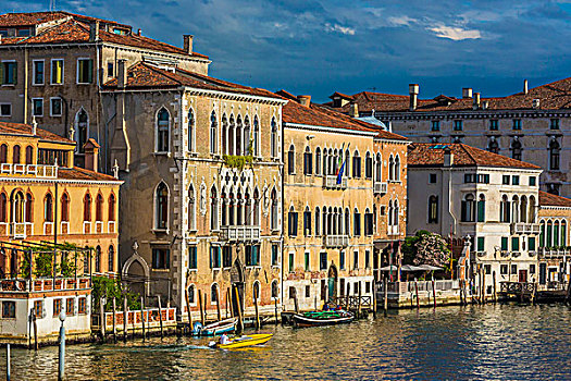 船,旅行,大运河,日光,古建筑,海岸线,威尼斯,意大利
