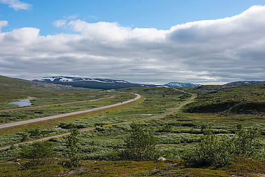 浩大,风景,北极圈,圆,欧洲,路线,靠近,老,道路,诺尔兰郡,挪威北部,挪威