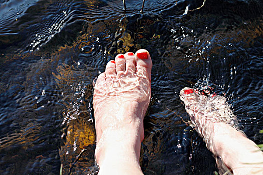 脚,水中