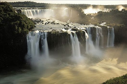 伊瓜苏瀑布,一个,边界,阿根廷,巴西