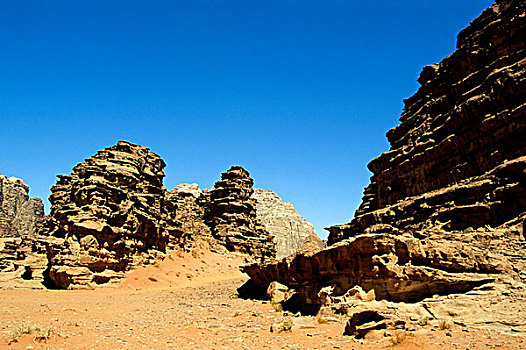 约旦,瓦地伦,风景,沙岩构造