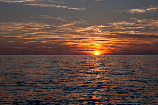日落,海洋,萨丁尼亚,意大利