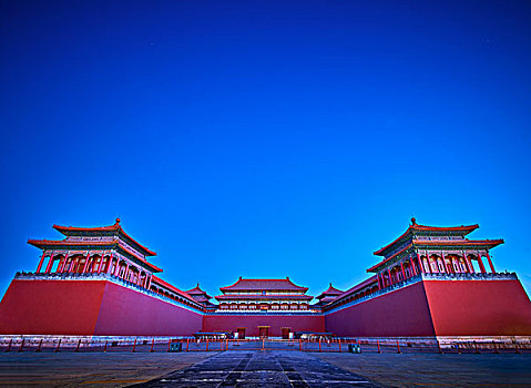 北京故宫午门夜景