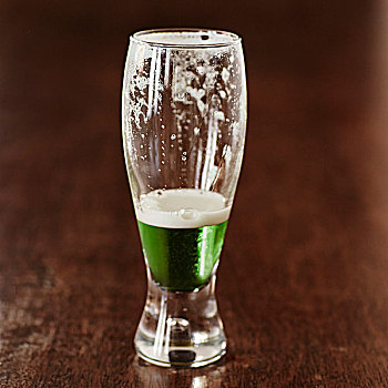 空,玻璃杯,绿色,啤酒,棚拍