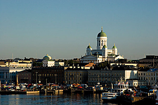 芬兰,赫尔辛基,路德教会,大教堂,俯瞰,城市