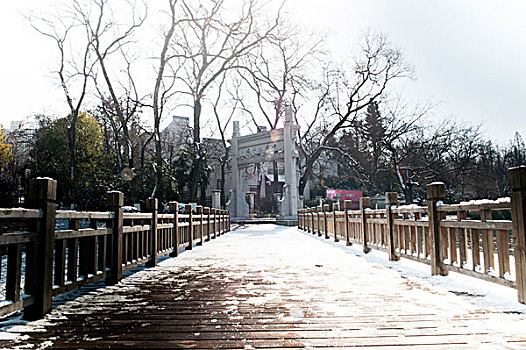 合肥包河公园的雪景
