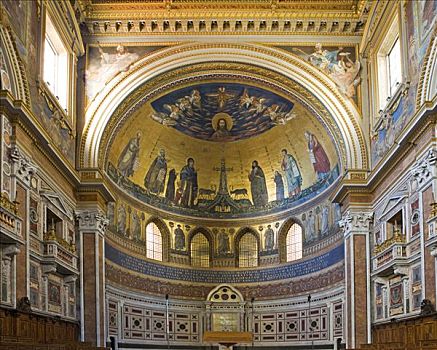 圆屋顶,装饰,镶嵌图案,大教堂,圣约翰,罗马,意大利,欧洲