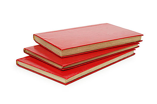 三个,红色,书本,隔绝,白色背景,背景