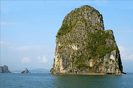 石灰石,独块巨石,岛屿,下龙湾,世界遗产,越南