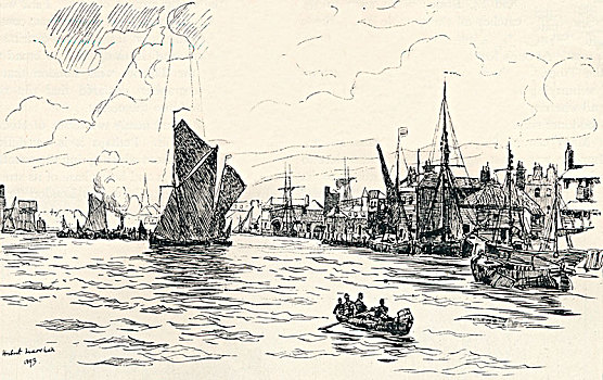 码头,1894年,艺术家