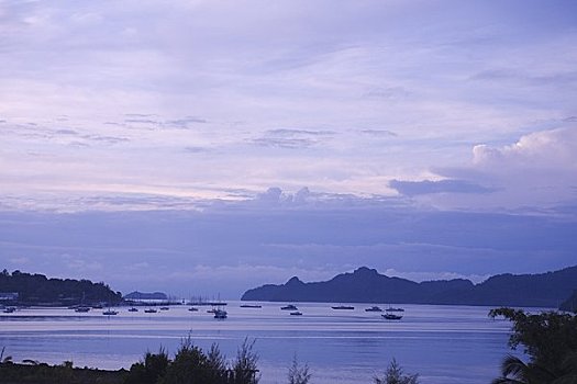 日出,上方,湾,兰卡威,马来西亚