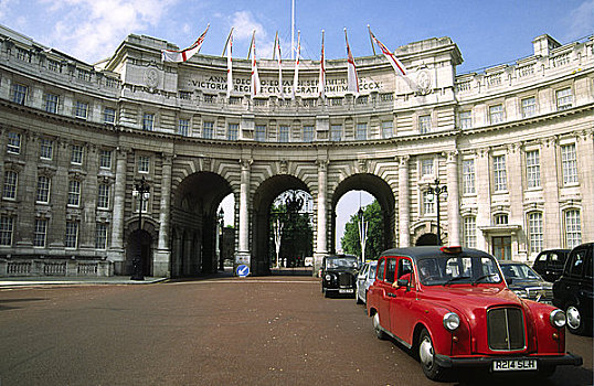 英格兰,伦敦,拱形,红色,出租车