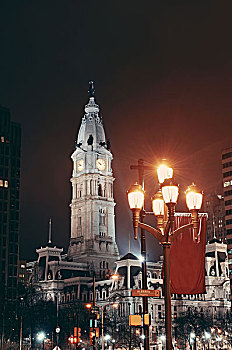 费城,城市,街道,夜拍