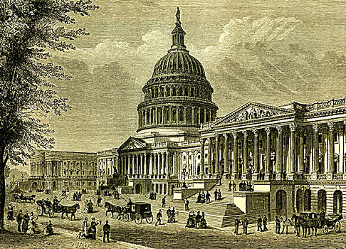 团结,首都,华盛顿,美国,历史,插画,1894年